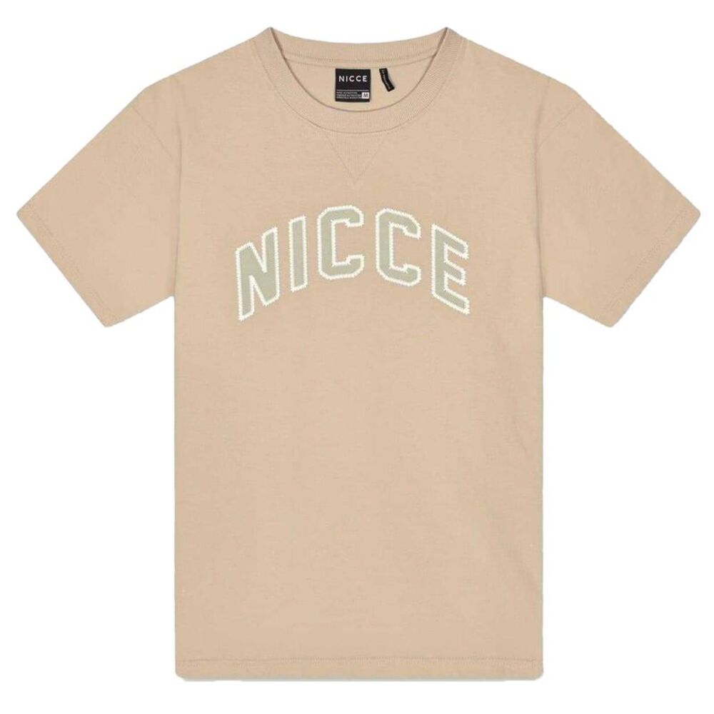Nicce Mens Lettering Jersey Crew Neck Goalkeeping T-Shirt / Gray/Stone